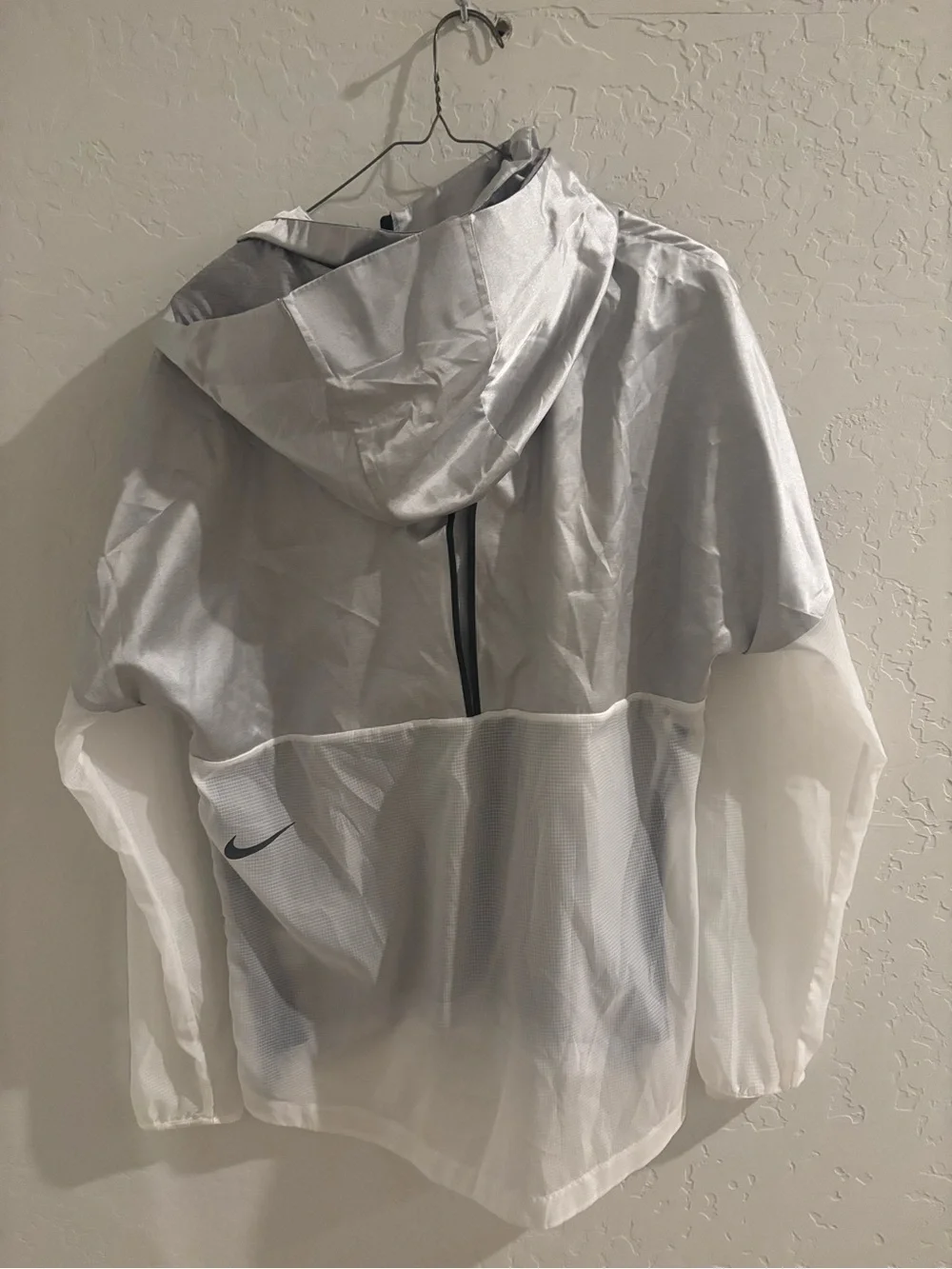 Nike Light Gray/silver and White Half-Zip Hooded reflection pullover